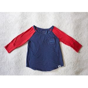 3/4 Sleeve Red and Blue T-shirt FEED